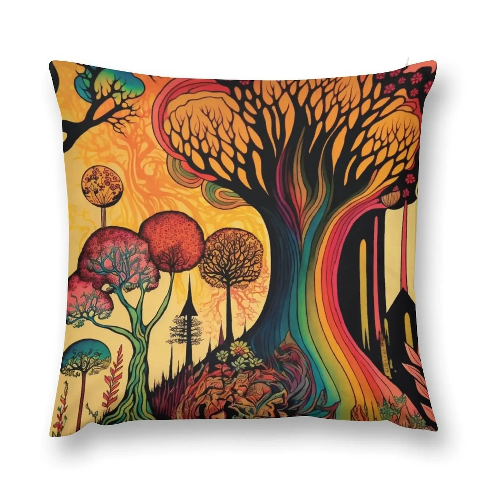 

Rainbow Woods Throw Pillow Bed pillowcases Cushion Child home decor items pillow