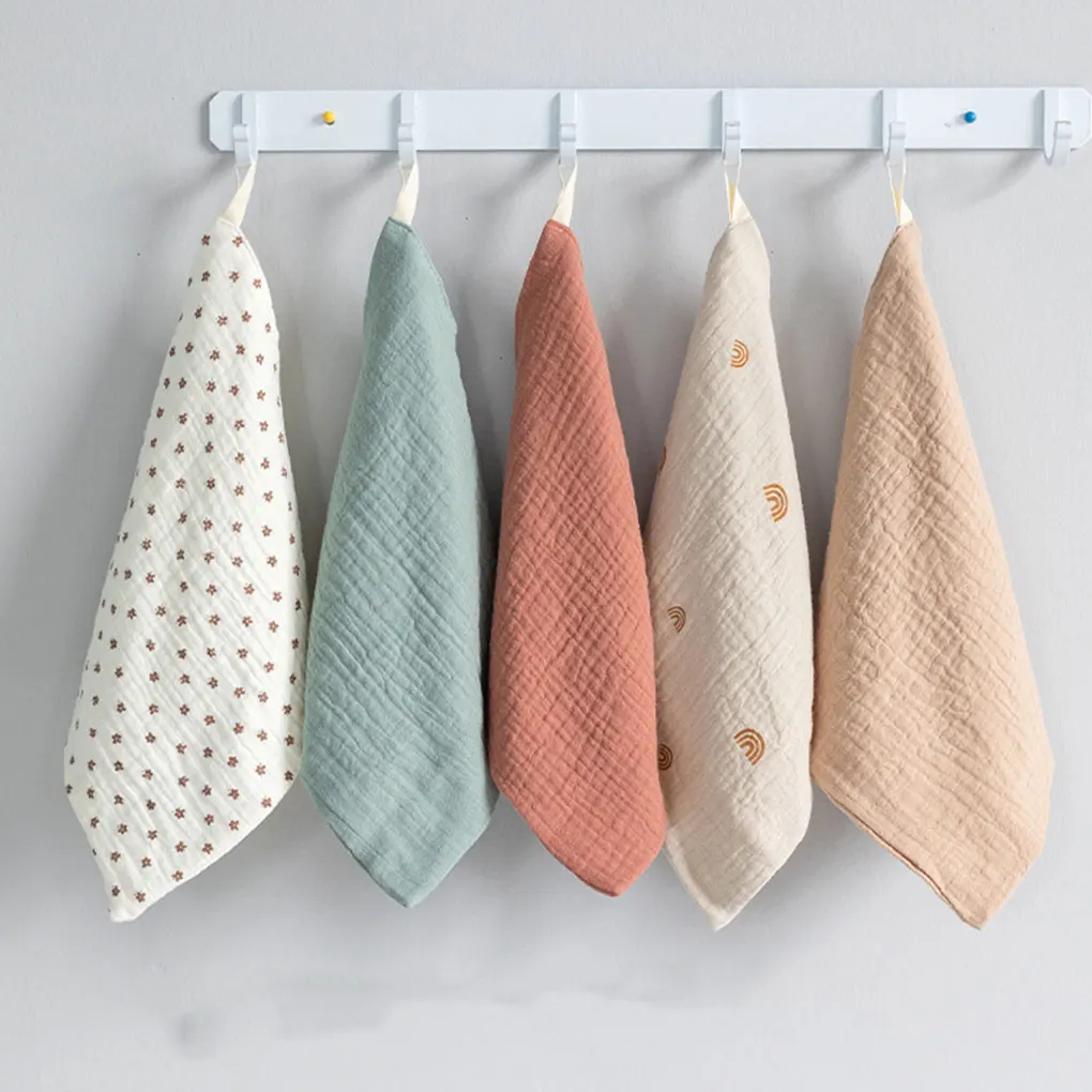 5PCS Baby Towel New Born Items Stuff Muslin Squares Infant Newborn Hand Bath Shower Face Towels Soft Cotton Gauze Baby Washcloth