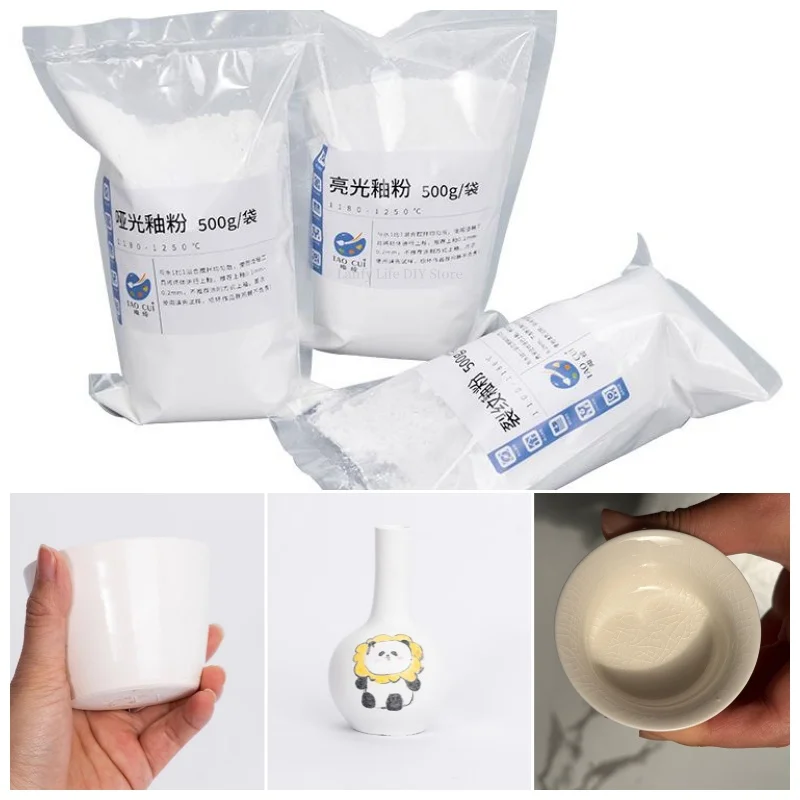 500g/bag Pottery Transparent Glaze Powder Matte/glossy Glaze/crack Glaze Jingdezhen Ceramic Powder DIY Ceramic Coloring Tools