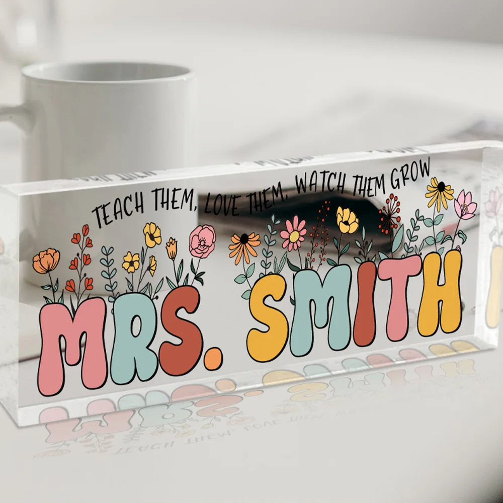 قطعة واحدة من زخرفة سطح المكتب PMMA المخصصة - نص شخصي، لطيف وشفاف، منقوش بالليزر، DIY، هدايا مثالية للمراهقين والاستخدام اليومي