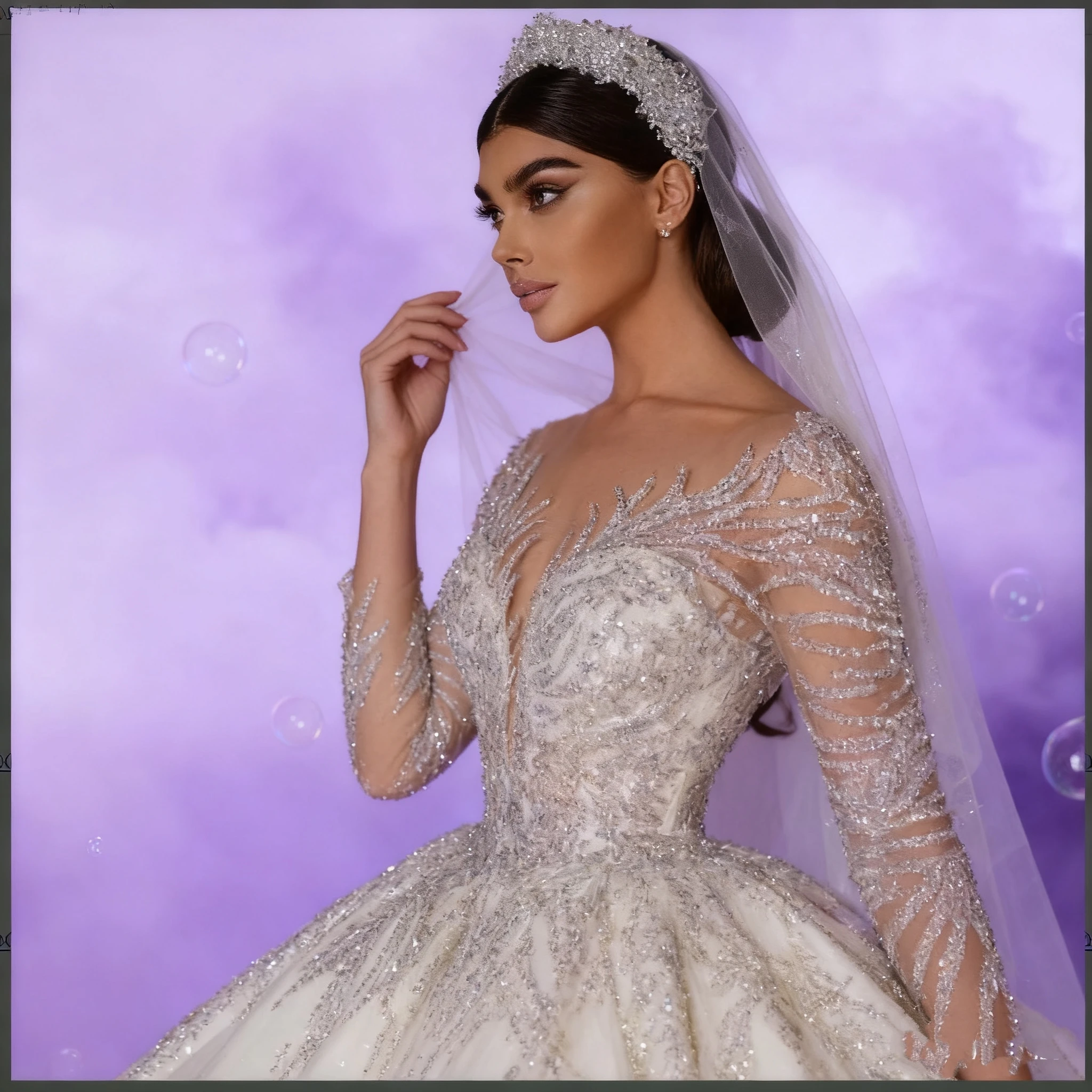 Vestidos De Novia Long Sleeve Shiny Ball Gown Wedding Dress Backless Luxury Robe Mariage Sequined Beading Vintage Trouwjurk