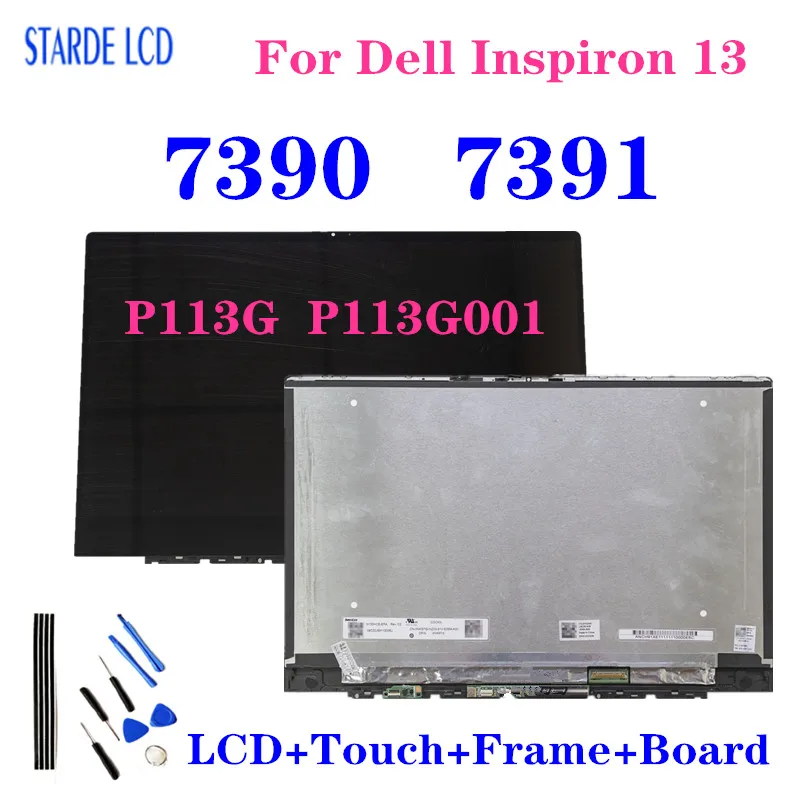 

13.3” Original LCD For Dell Inspiron 13 7390 7391 2-in-1 LCD Display Touch Screen Assembly P113G P113G001 With Frame Small Board