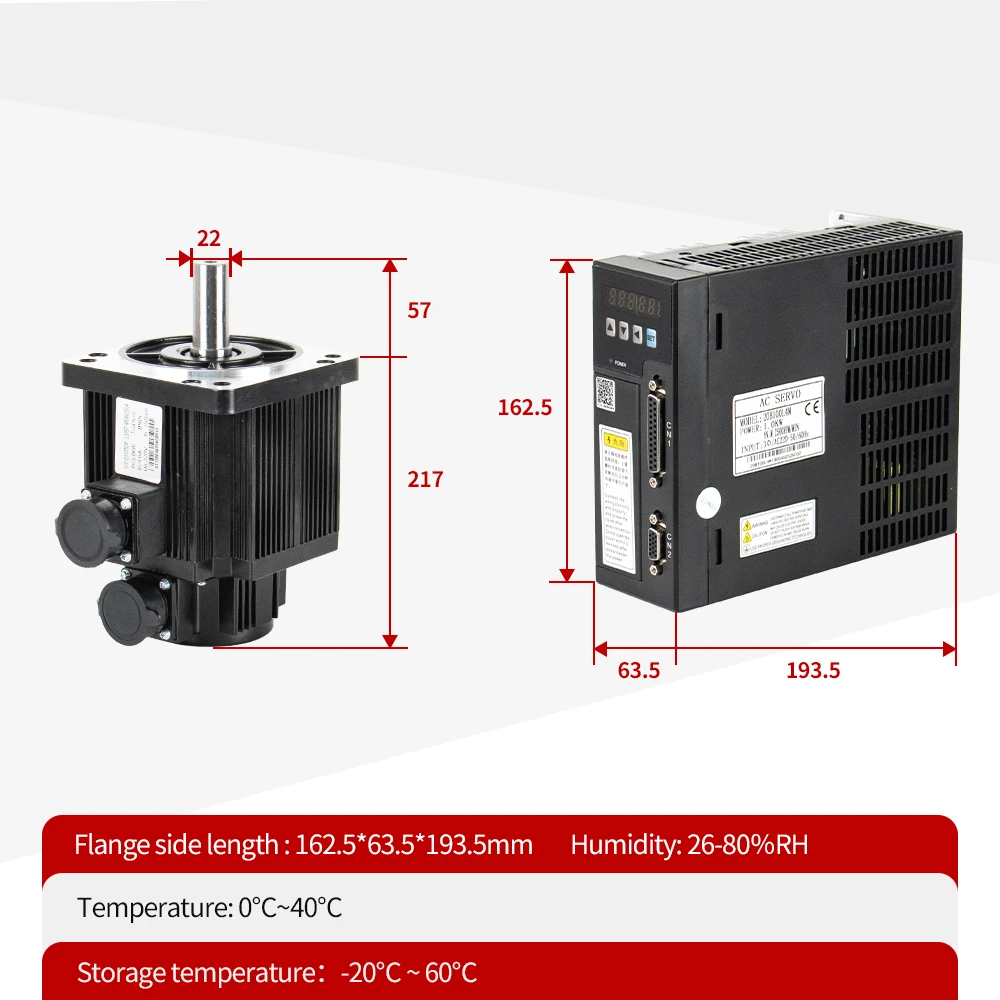 عالية السرعة 130 مللي متر 1KW 1.3KW 1.5KW 220VAC 2500rpm 4N.M ثلاث مراحل كبيرة محرك سيرفو يعمل بالتيار المتردد مع محرك عدة لمحرك معدات CNC
