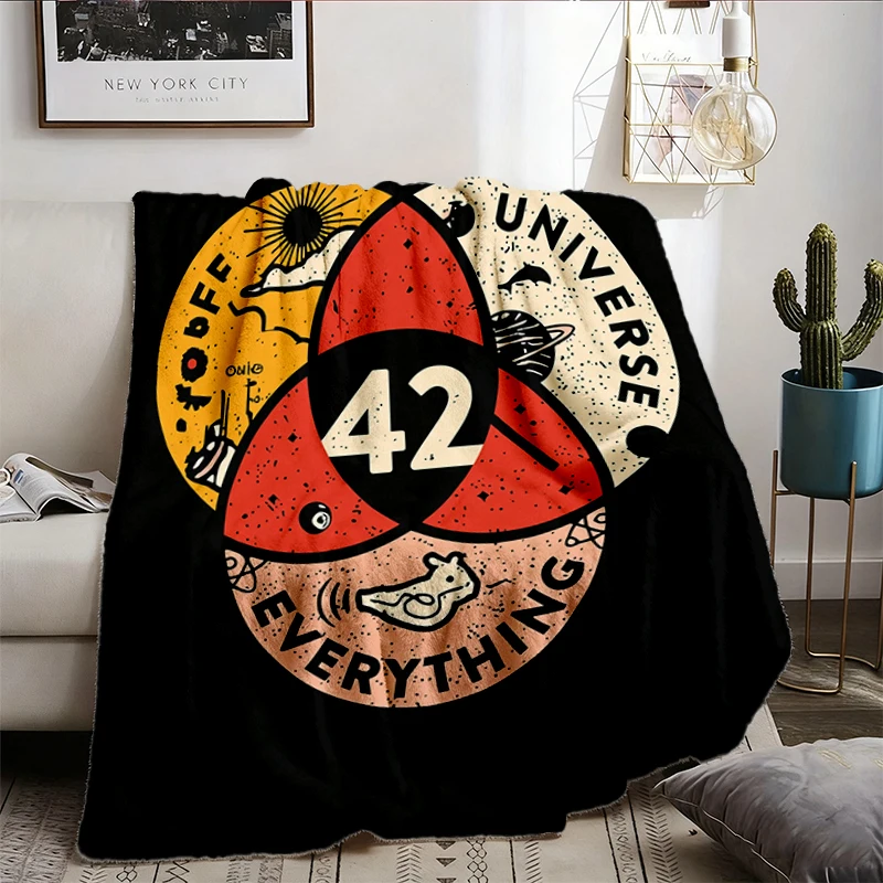 42 The Answer To Life The Universe And Everything Vintage T, Flannel Blanket, Funny Science Flannel Throw