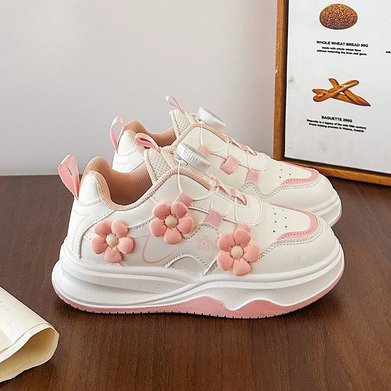 الفتيات ربيع الخريف 2026 جديد جلد ناعم وحيد عدم الانزلاق أحذية رياضية أطفال حذاء كاجوال نمط الأميرة ملابس رياضية للأطفال #4