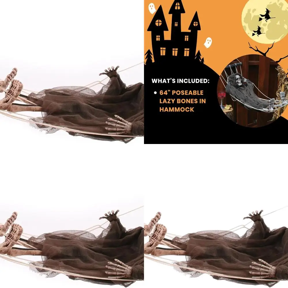 

5-Foot Hammock Swinging with 3-Foot Tall Skeleton Decor