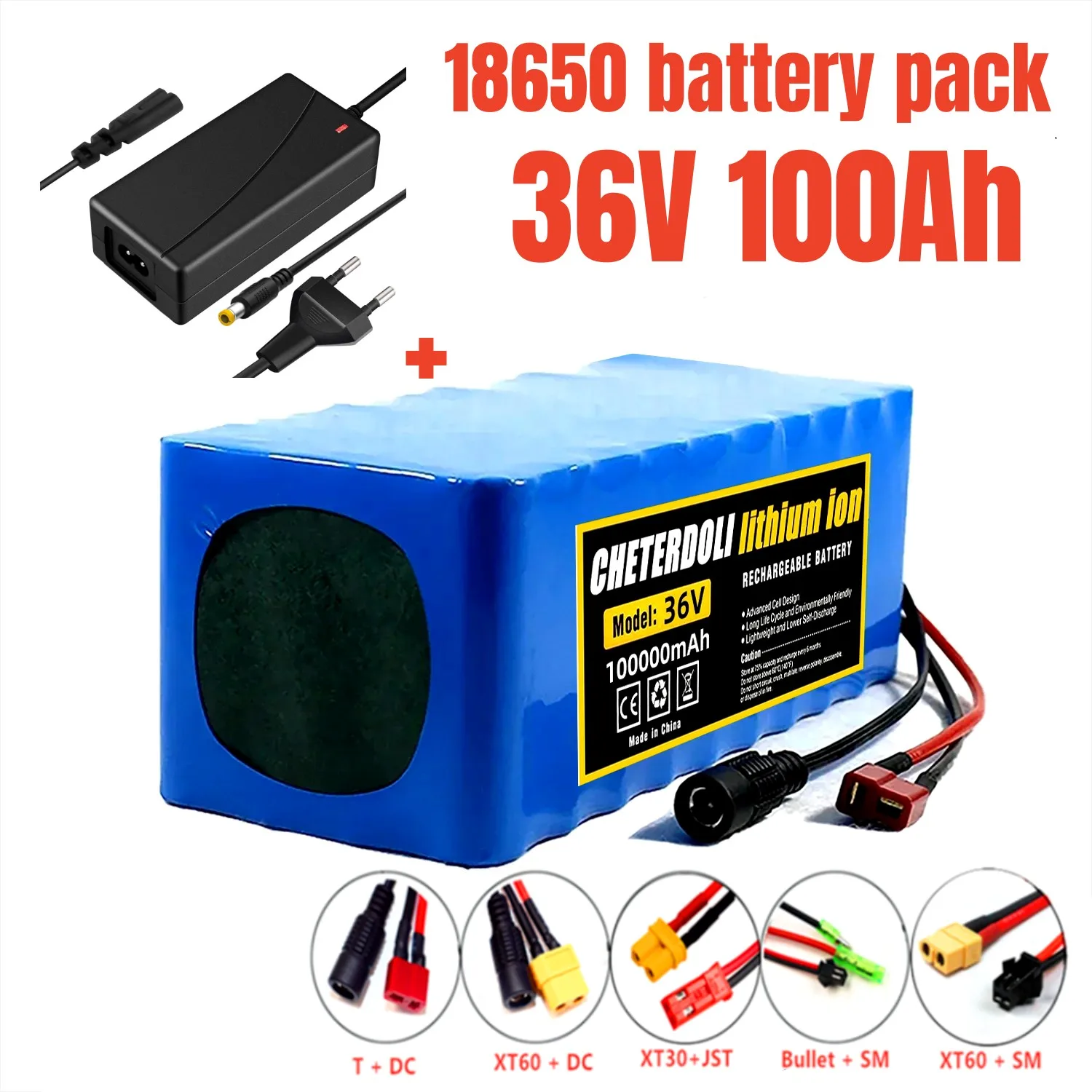 10S4P 36V 100000mAh 전기 스쿠터 리튬 배터리 18650 배터리 팩 36V 100Ah 전기 스쿠터 배터리 36v