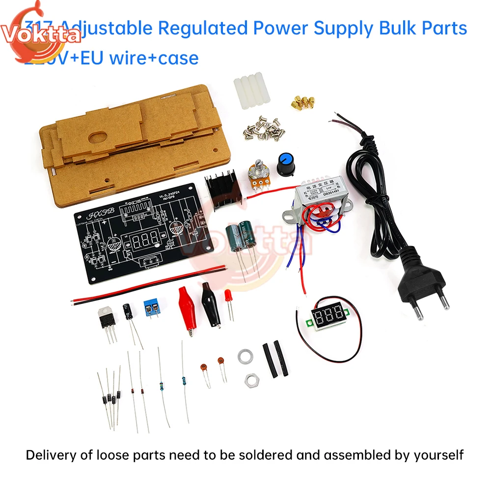 DIY Kit LM317 Adjustable Step-down Stabilized Power Supply 110V 220V to 1.25V-12.5V Voltage Regulator PCB Board Electronic kits