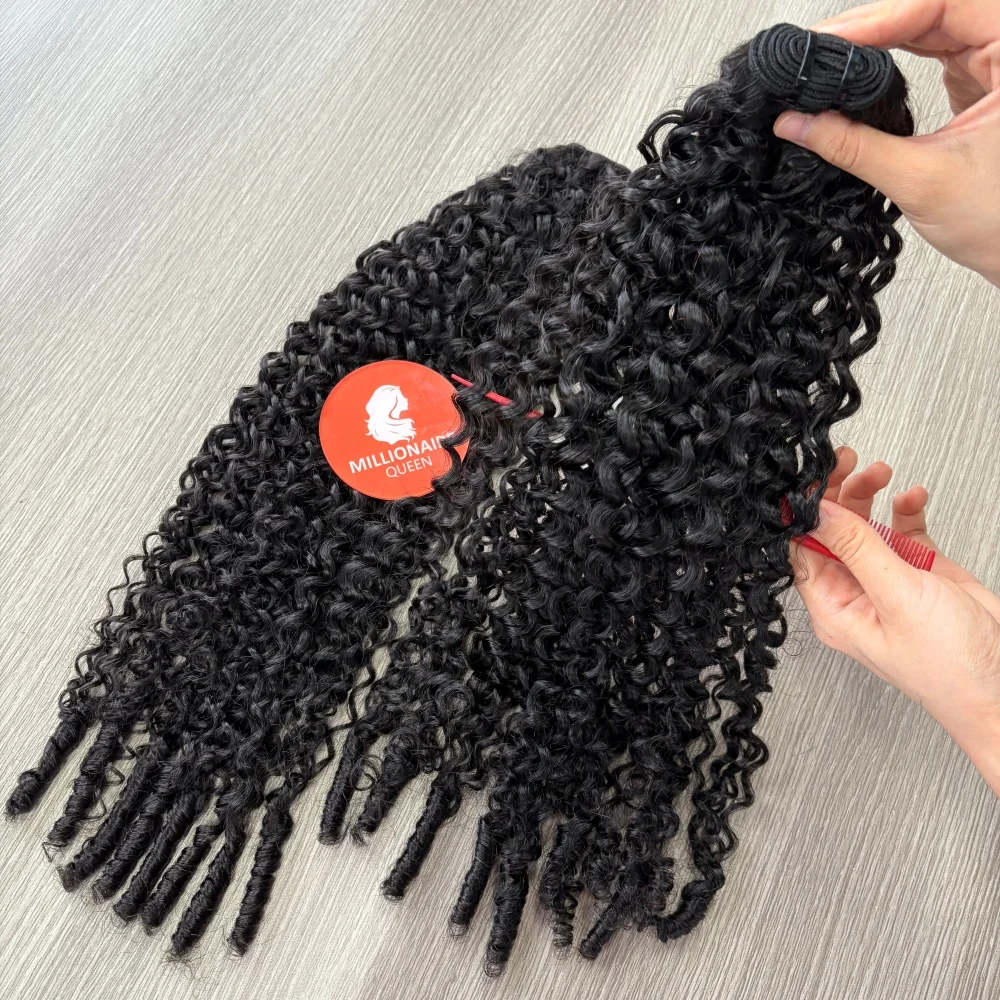 البورمية مجعد الشعر حزم موجة شعر بشري لعذراء البورمية النسيج الخام 100% شعر مستعار بشري 1/2/3 قطعة المليونير الملكة