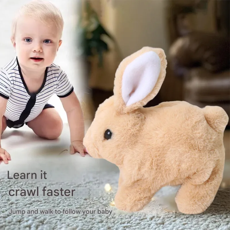 

Electric bunny doll plush simulation white rabbit doll interactive toys walking pet bunny dolls