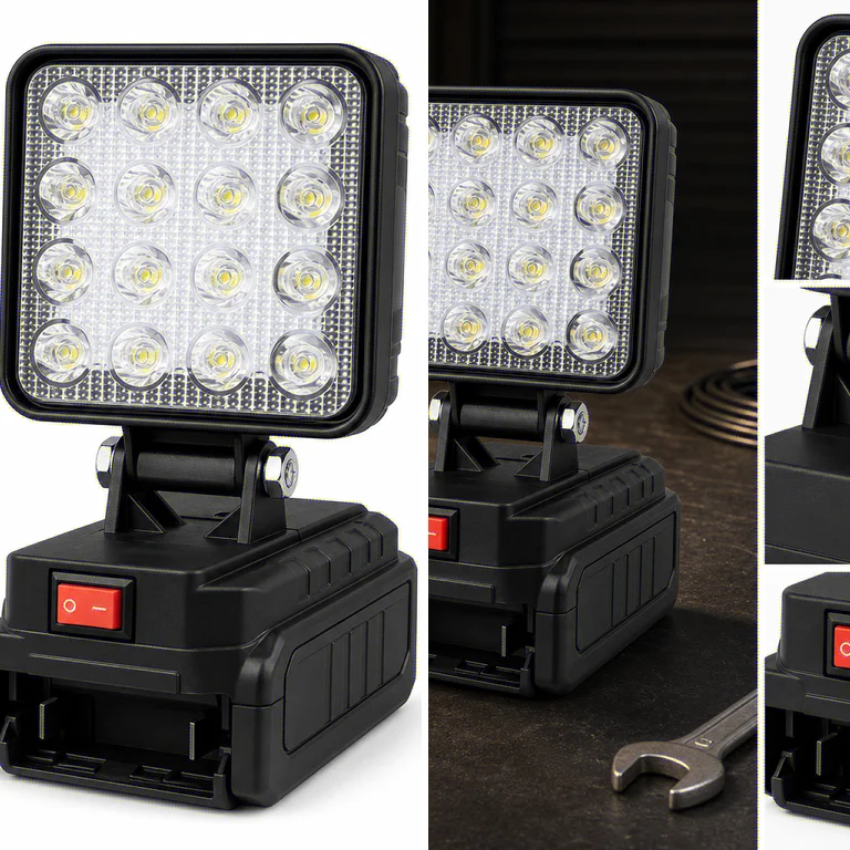Portable LED Work Light Outdoor Camping Flashlight Emergency Lighting Compatible with 14.4V 18V Lithium Ion Battery