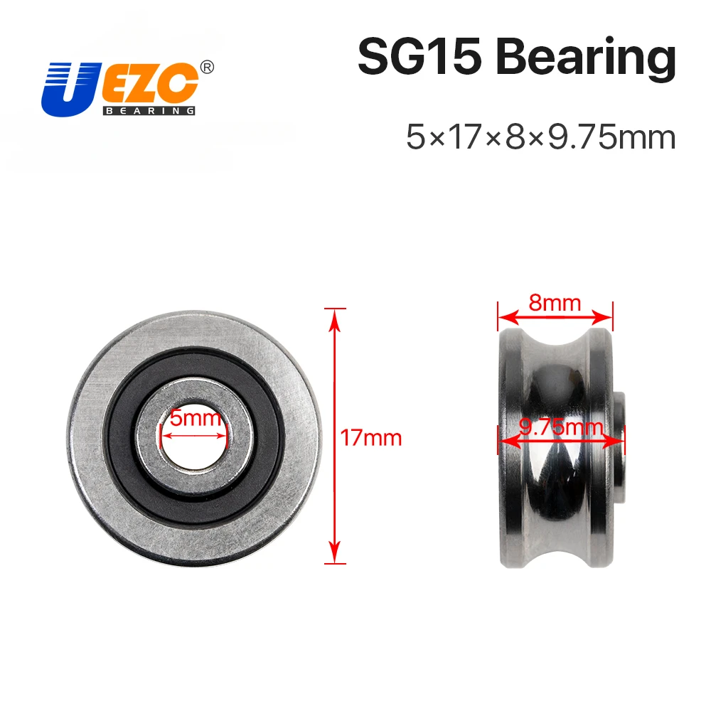 5 pcs Bearings SG10 SG15 SG20 SG25 Groove Ball Bearings for CO2 Laser Engraving Cutting Machine