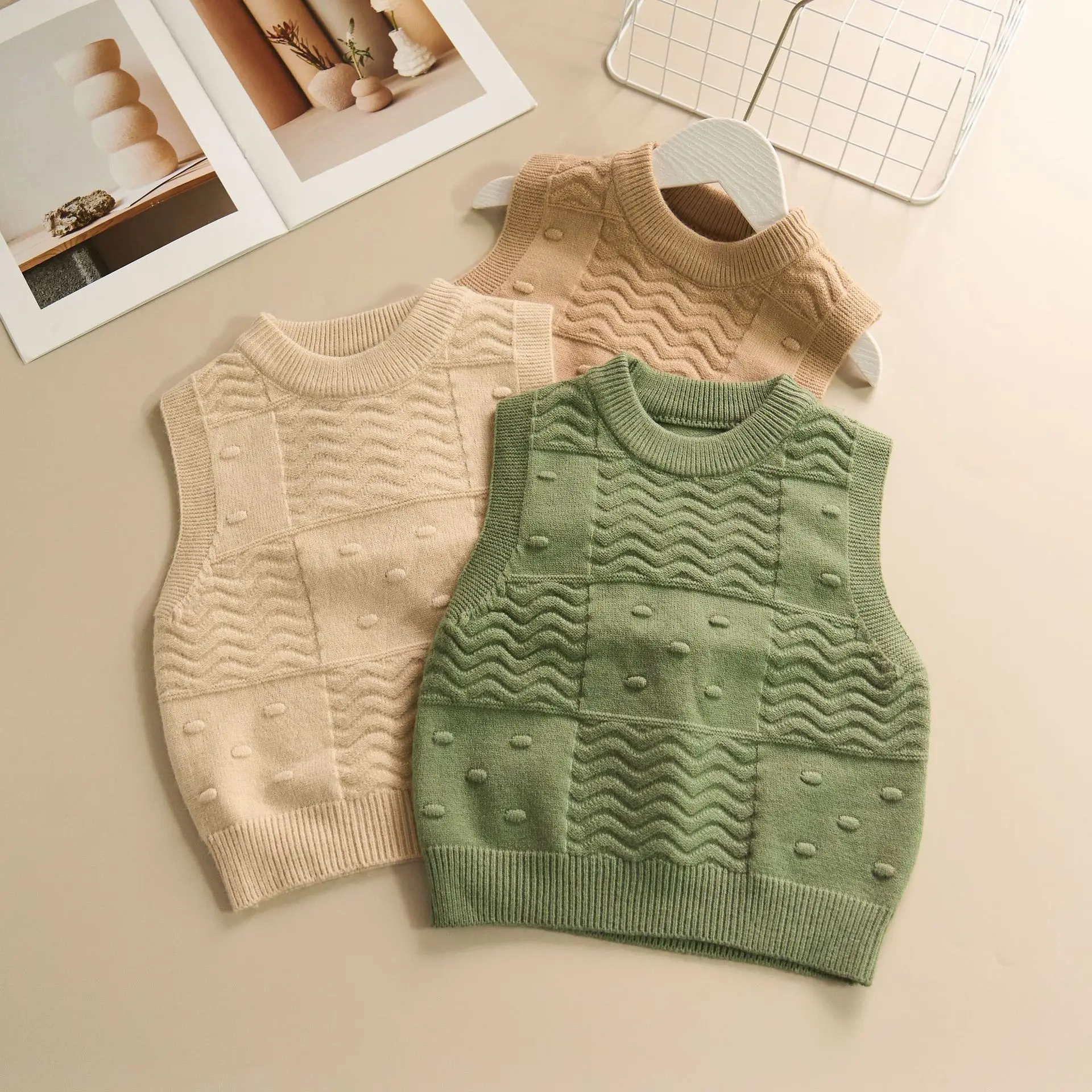 

Boys Knitted Vest Spring Autumn 2025 Children Woolen Jersey Sweaters Sleeveless Tops For Baby Girls Clothes Kids Outerwear 5 6Y