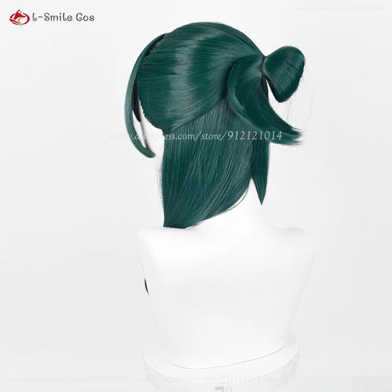 Anime Maomao parrucca Cosplay 50cm verde scuro cuoio capelluto Mao mao parrucche capelli sintetici resistenti al calore parrucca festa di Halloween + cappuccio parrucca