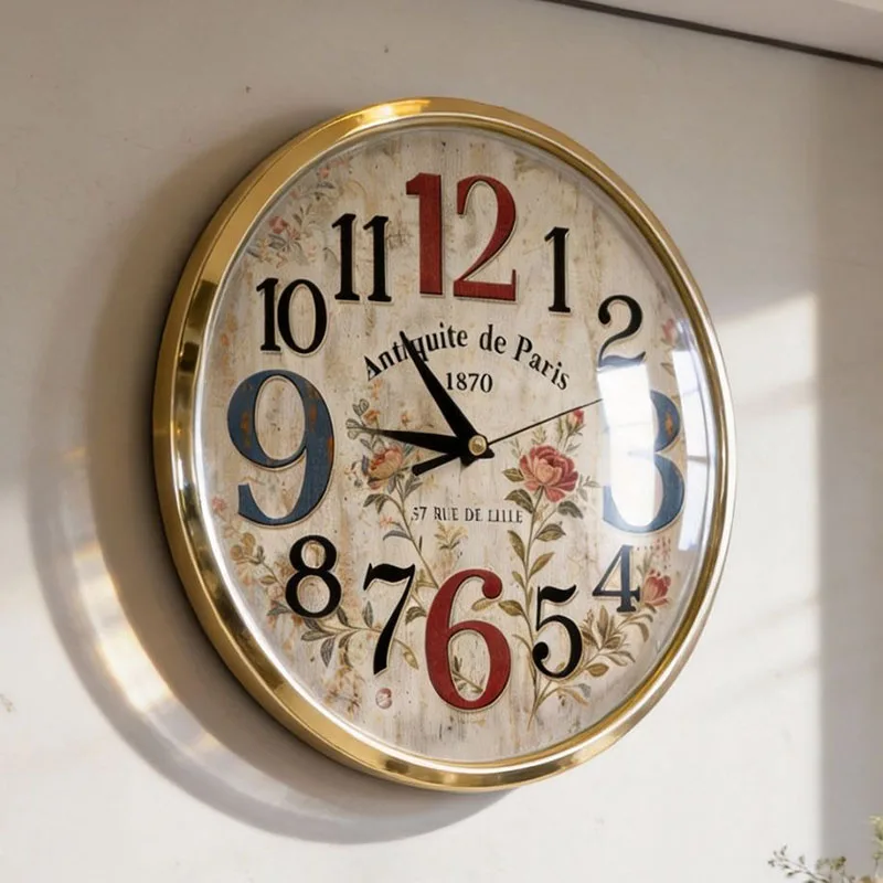 Silent Wall Clocks Living Room Vintage Wall Clock Bedroom Luxury Decoration Clock Kitchen Elegant Ornament Hanging Watch