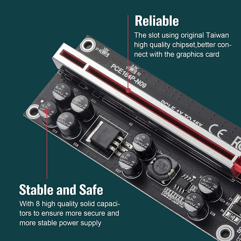 PCIE Riser 009S Plus Mining Super Version PCIE X16 PCI Express Extension Riser Card For Mining Video Card