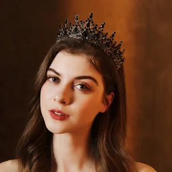 Fashion Crystal Queen Crown Wedding Cosplay Costume Headband Rhinestone Tiara for Women Prom Birthday Party Christmas Gifts