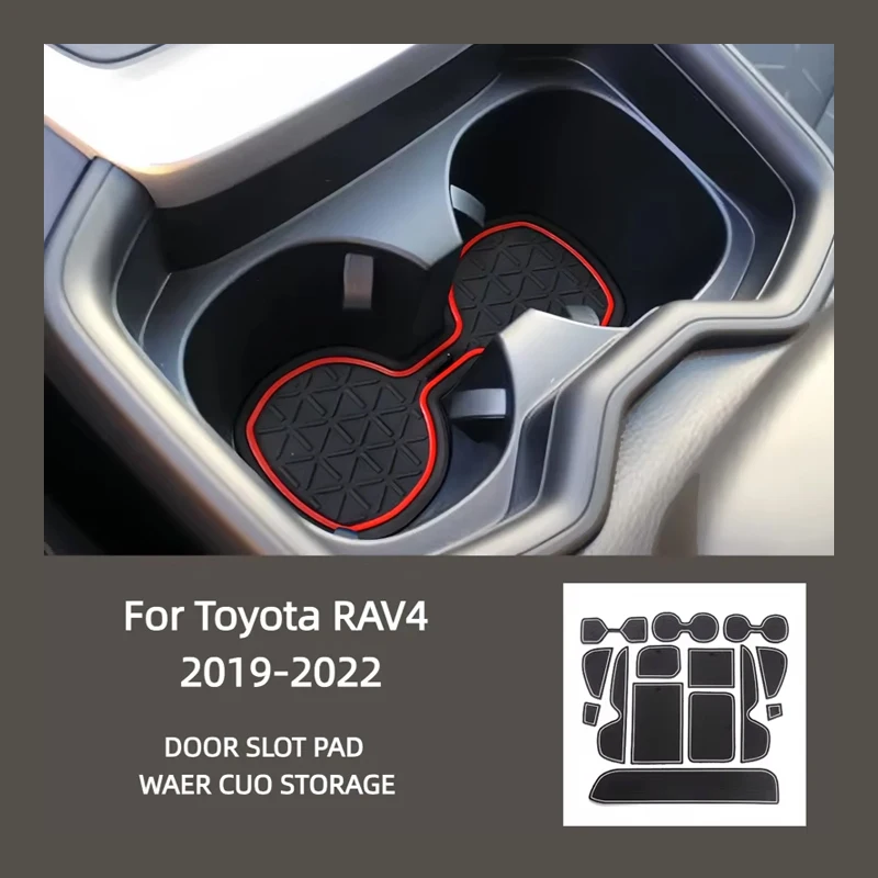 Suitable for Toyota 19-22 RAV4 Car Door Slot Mat Car Inner Cup Storage Dustproof and Non-Slip Decoration