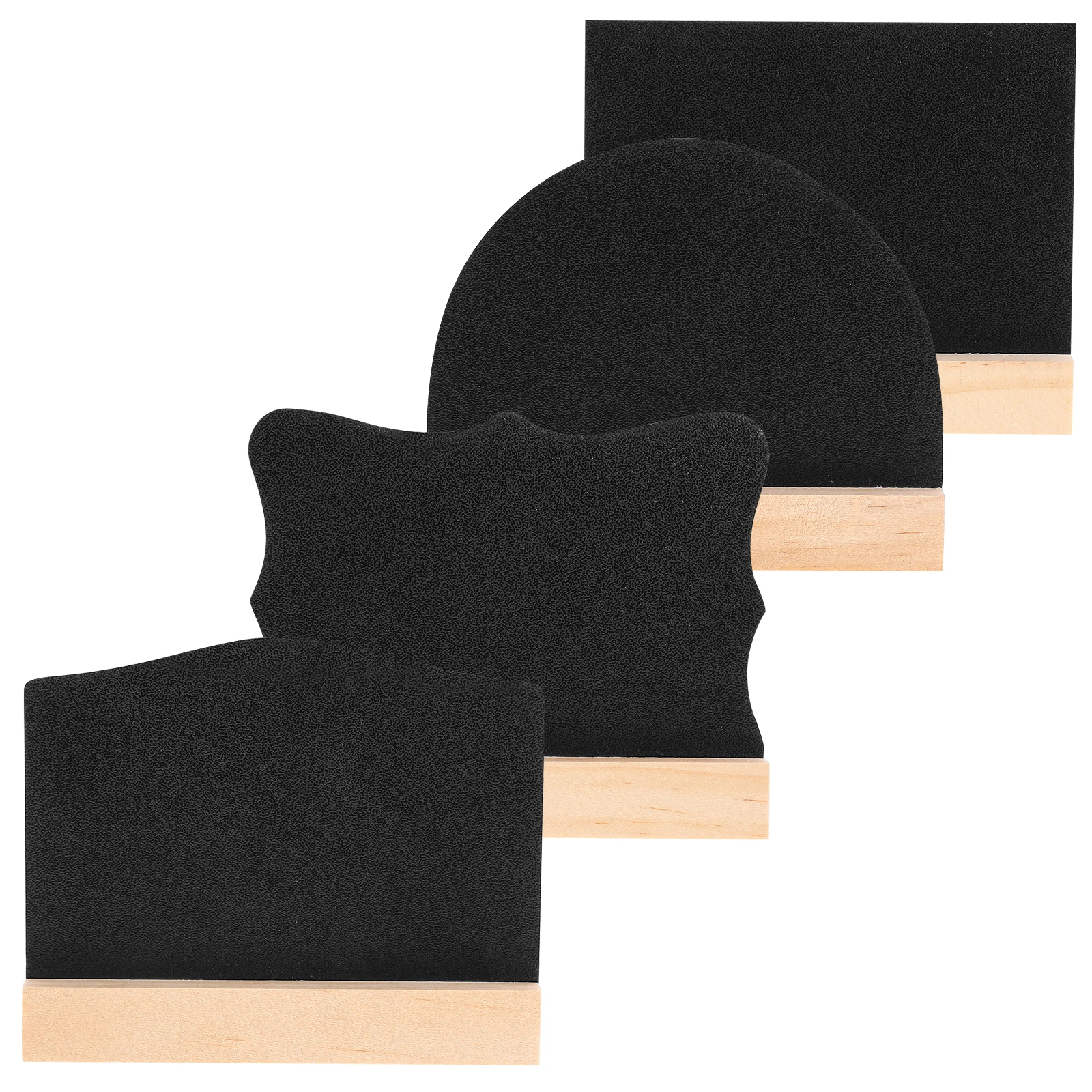

4 Pcs Food Small Blackboard Sign Boards Wood First Day of School Chalkboard Mini Tabletop