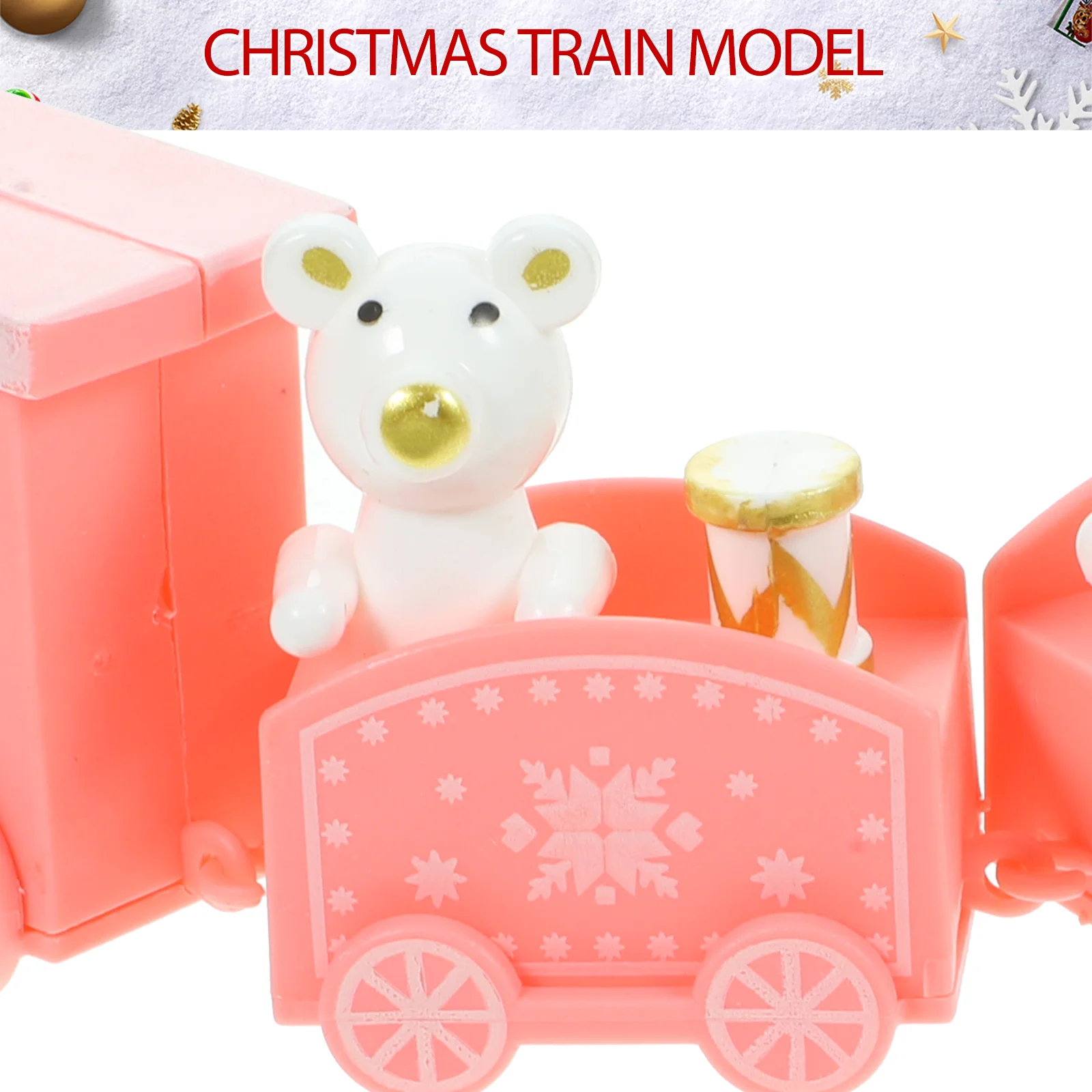 Christmas Train Decoration Small Desktop Decorations Mini Xmas Ornaments Miniature Plastic The Party