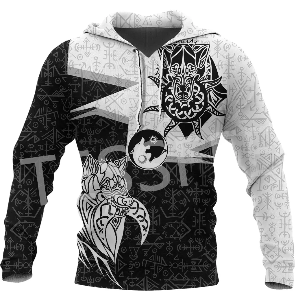 

Custom Name Warriors Norse Mythology Odin Fenrir Tattoo Vintage Retro 3DPrint Pullover Harajuku Jacket Casual Funny Hoodies A24
