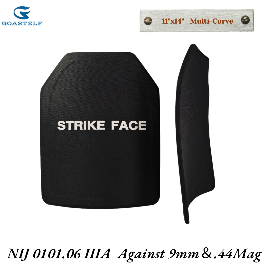 

One Pair NIJ IIIA 11"x14" or 10"x12"Ballistic Plate For Tactical Safety Vest，NIJ Bulletproof Body Armor Against 9mm＆.44Mag