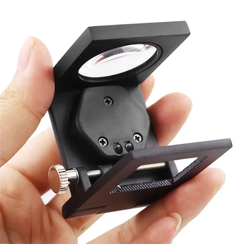 Foldable Jewelry Handheld Magnifying Glass 10X 2 LED Pocket Portable Mini Optical Lenses Zinc Alloy Magnifying Glass In Stock