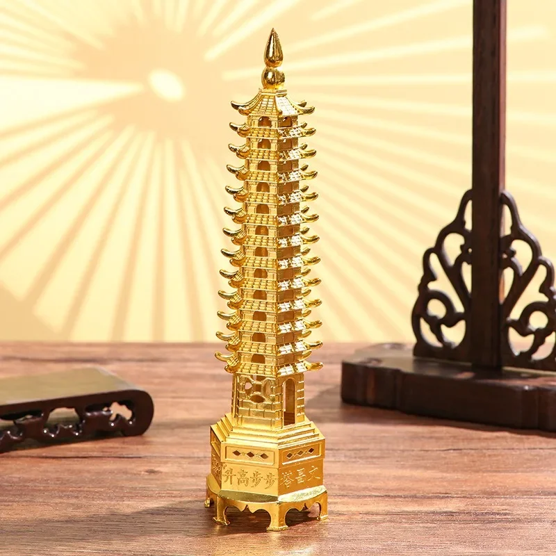 

Creative Wenchang Tower Model Metal Crafts Decoration Office Decoration Opening Gift for Boss Living Room Decoration