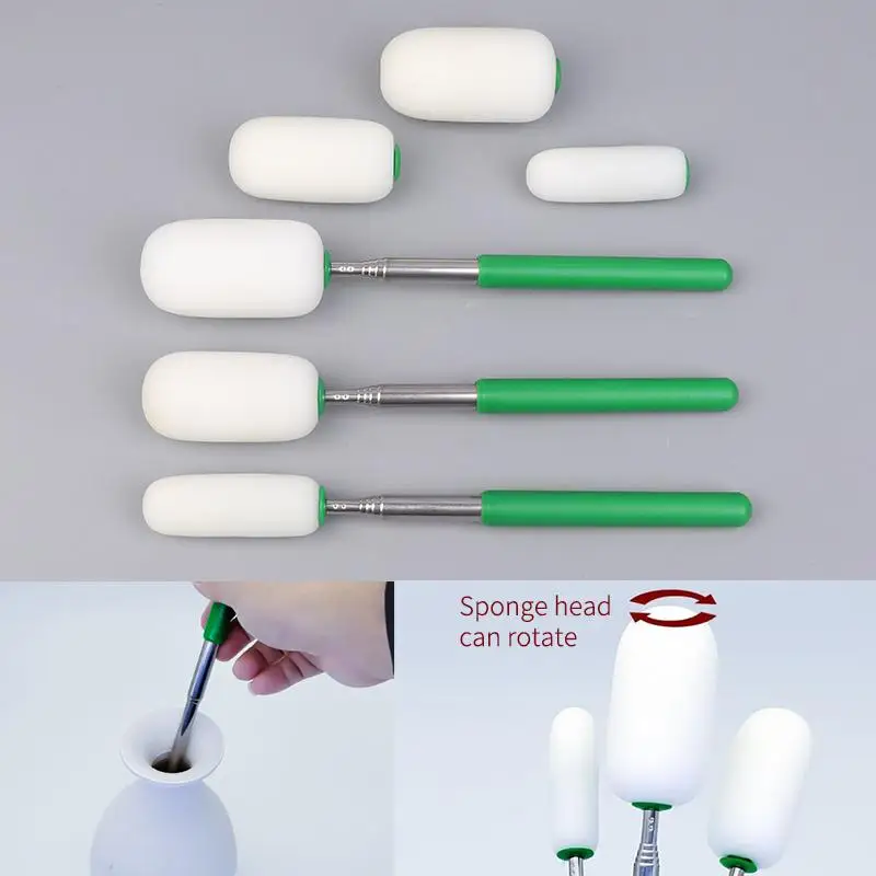Pottery Absorbent Sponge With Stainless Steel Telescoping Handle Pottery Cleaning Sponge Replacement Pottery Water Removal Tool