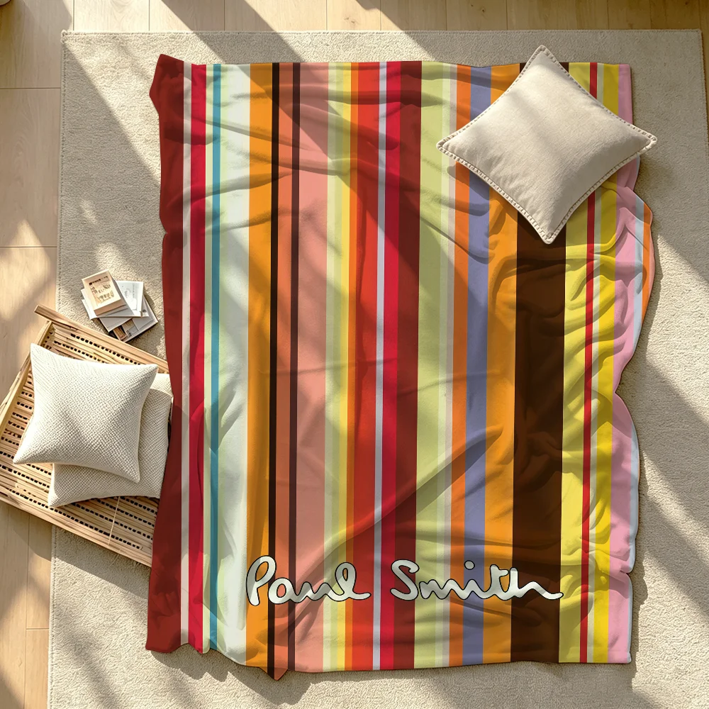 Fashion P-Paul S-Smith Stripe Blanket Soft Warm And Thick Perfect For Bedroom Living Room Bed Sofa Camping Picnic Office Gift