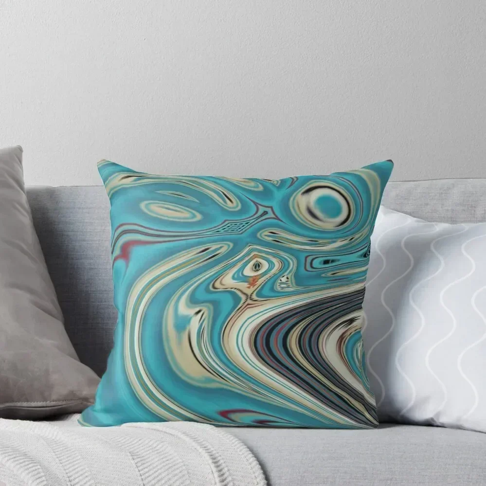 

abstract teal turquoise marble swirls mid century modern Throw Pillow Decorative pillow case Sofa Cushions Covers pillow