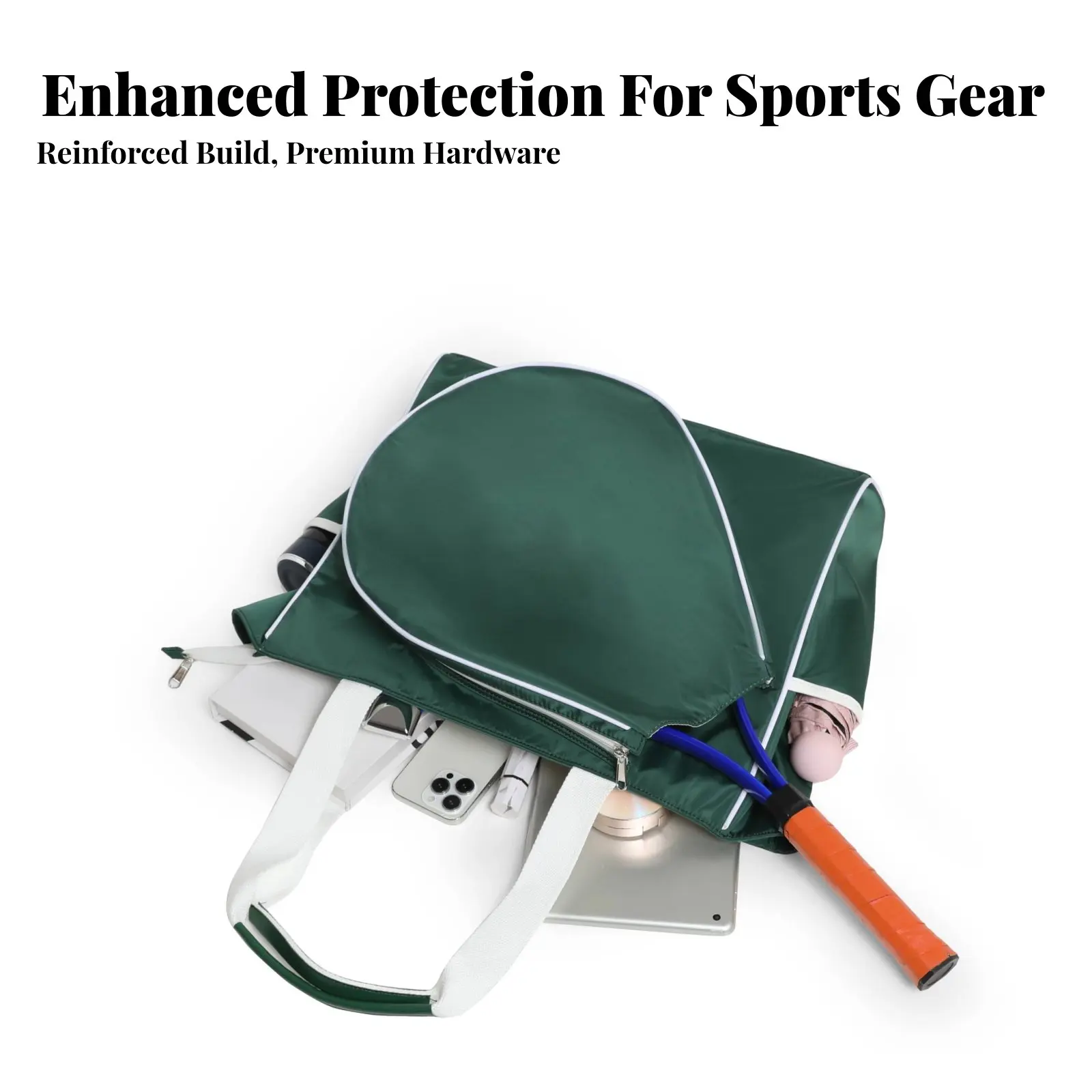 

Racket Tote Bag Multi-Functional Badminton Racket Carrier Sports Tote with Racket Pocket Multifunctional Pickleball Shoulder Bag