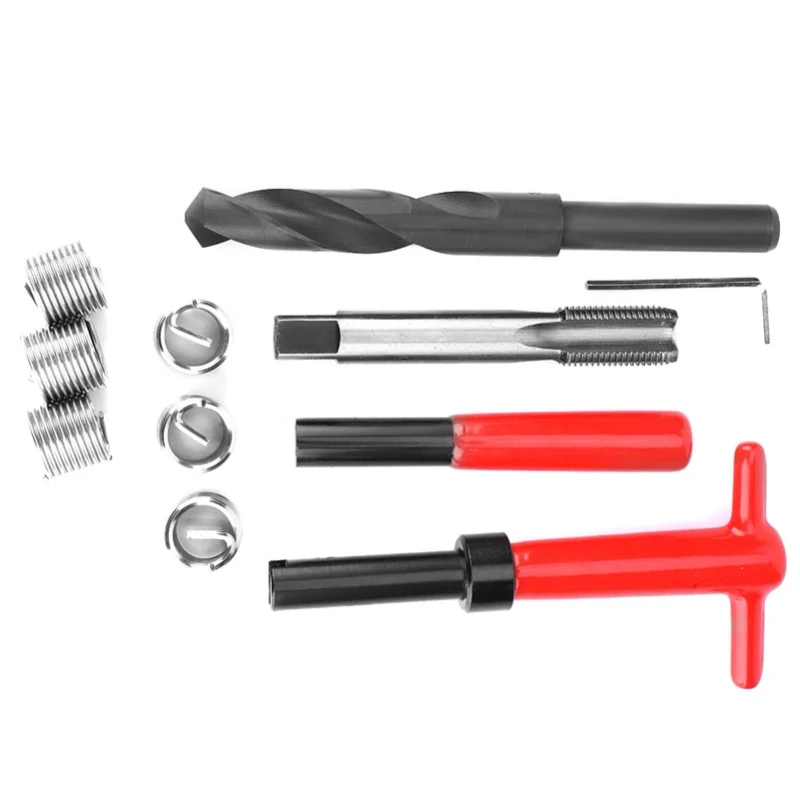 11Pcs Thread Repair Kit Stainless Steel Twisted Drill Wrench Tap Insertion Tool M16x1.5