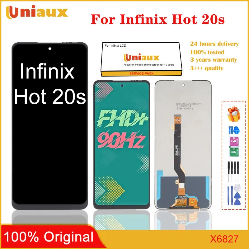 

6.78" Original New For Infinix Hot 20S X6827 LCD Display Touch Screen Digitizer Assembly Hot20S LCD Repair Replacement Parts