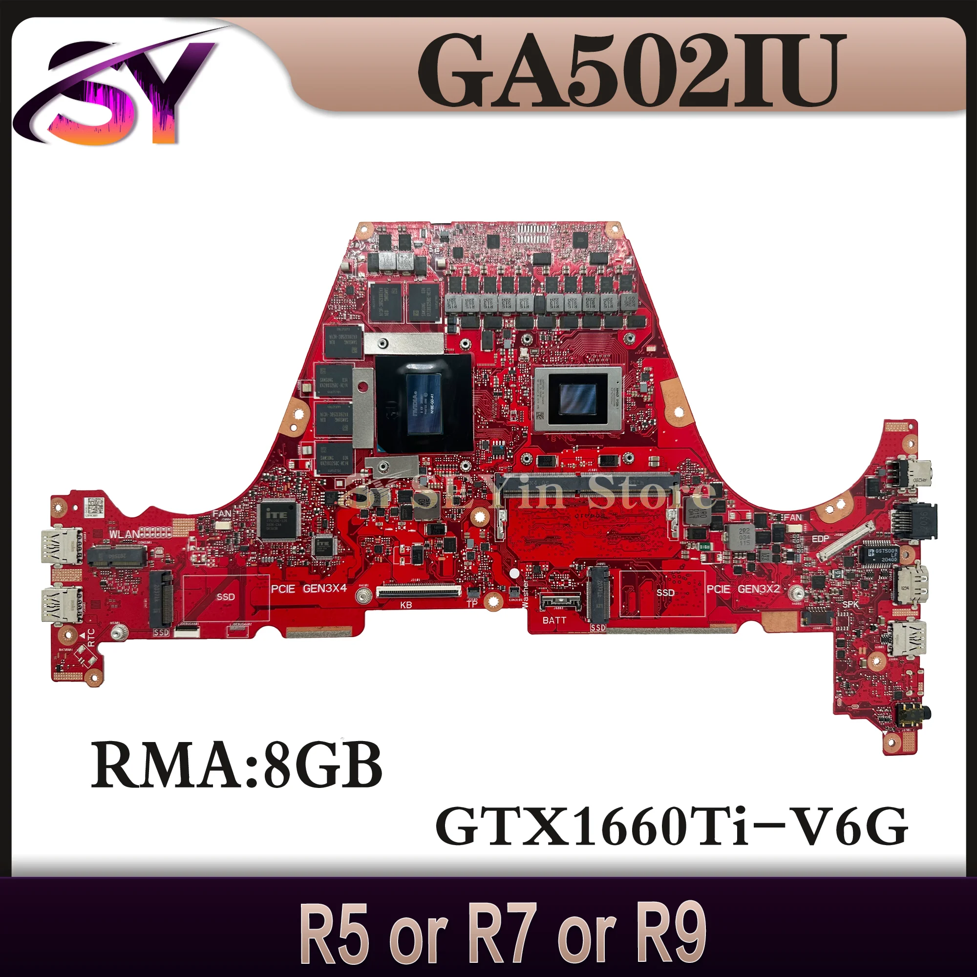 Mainboard For ASUS GA502IV GA502IU GA502 GA502DU GA502I Laptop Motherboard R5 R7 R9 GTX1660Ti/V6G RTX2060/6G RAM/8GB