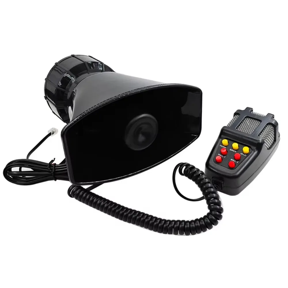 7 tipos  efectos  sonido, bocina  alarma para coche  12V/24V, bocina  alarma  emergencia para coche, micrófono  100W, sistema  a
