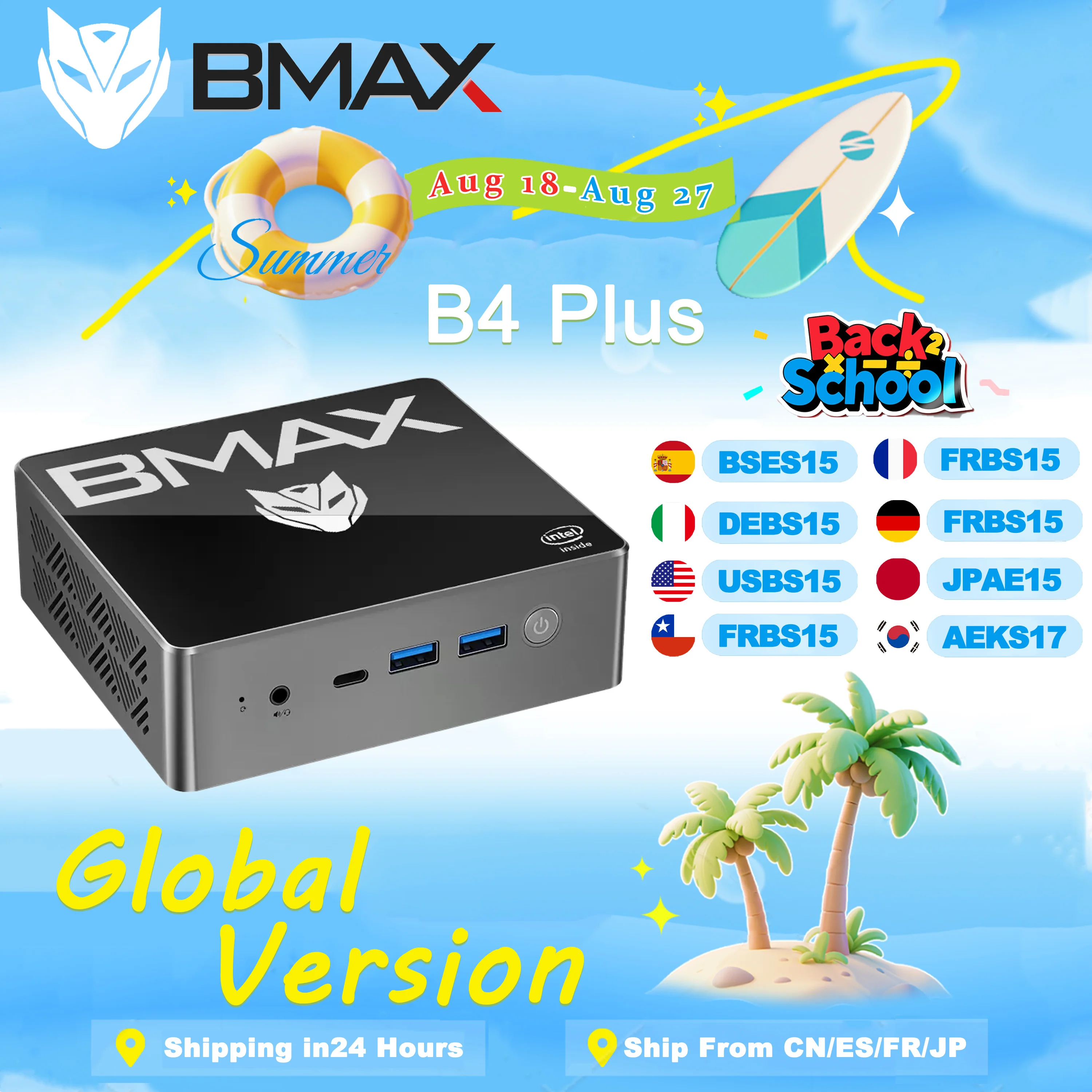 Mini PC BMAX B4 Plus |   Intel N100 16+512 GB |   Win11 Pro |   Doppio HDMI+Tipo C |   4K@60Hz UHD |   Ultrasottile |   Ufficio/giochi silenzioso