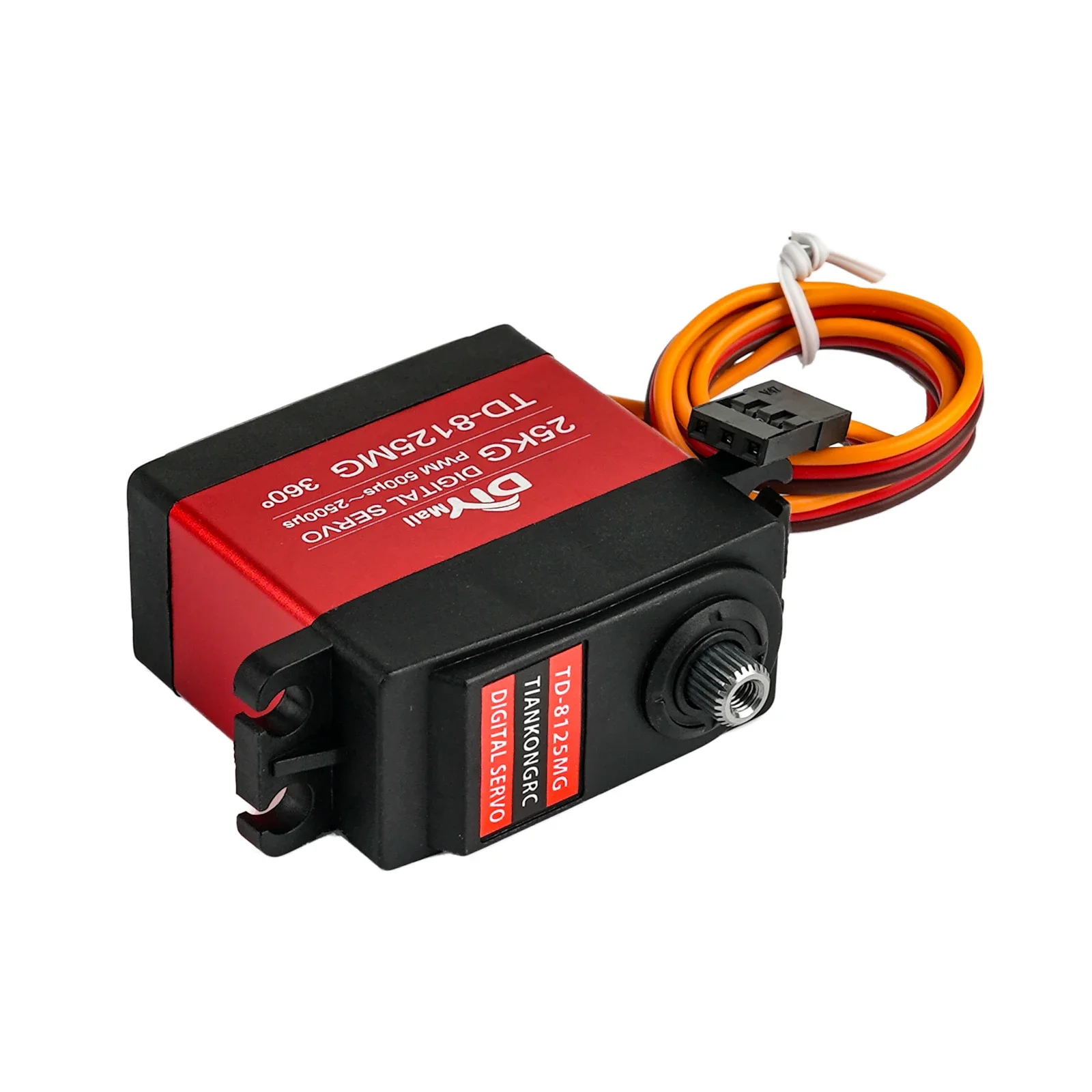 Servo digitale TD-8125MG a coppia elevata da 4 pezzi, 25 kg, ingranaggio metallico impermeabile 180 ° /270 ° /360 °   Angolo controllabile per auto/robot RC 1/8 1/10