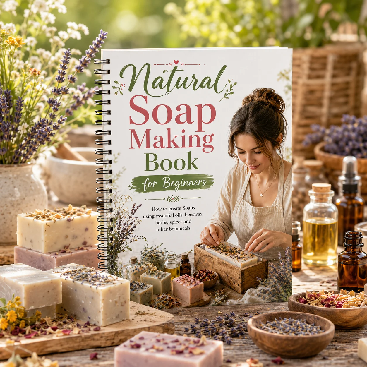 A5 Spiral Binding Natural Handmade Soap Making Guide, Essential Oil Herbal Plant Formula Tutorial,