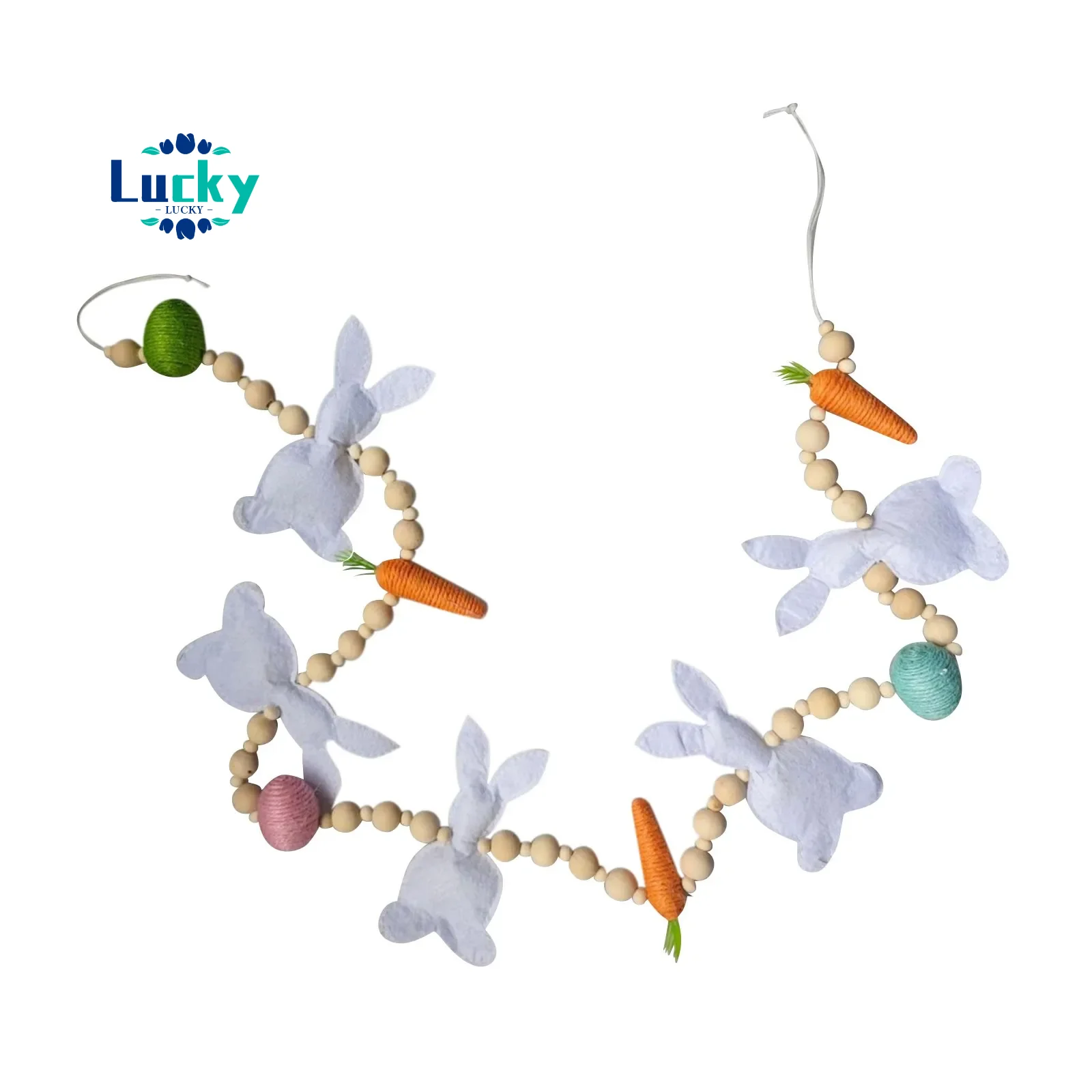 

Easter Bunny Carrot Wreath Pendant Spring Decorative Garland decoración hogar home decor item ramadan decoration decoraciones