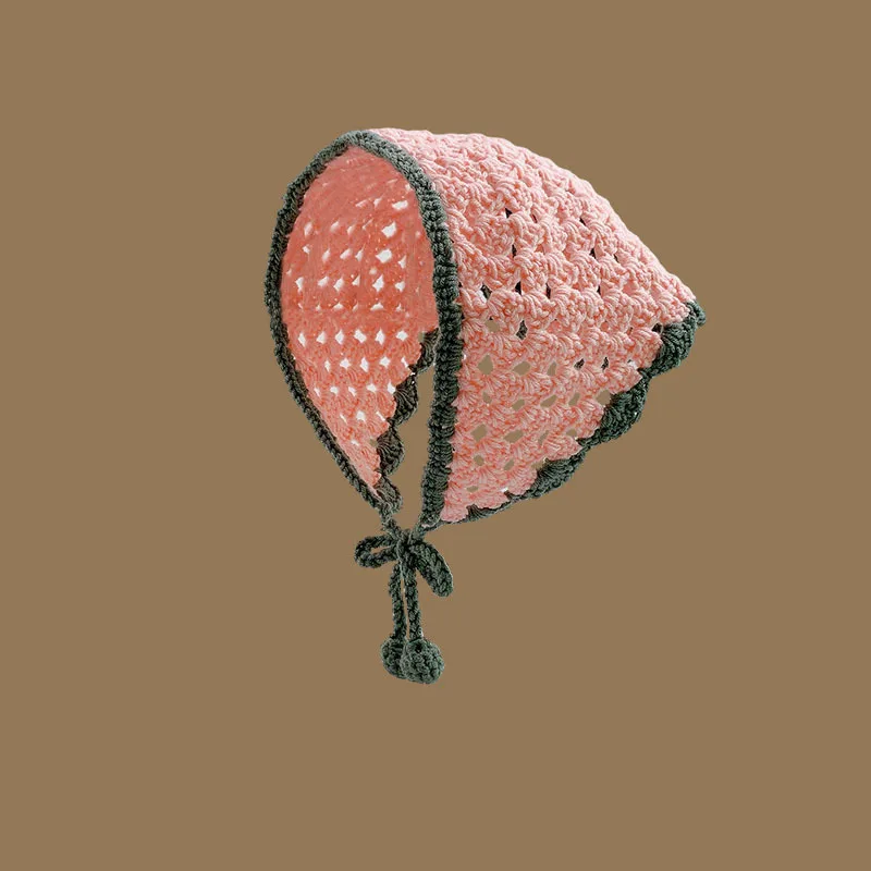 Französischer pastoraler Stil, gestricktes, florales Dreieck-Kopftuch für Mädchen, personalisiertes Kopftuch für Fotoshootings mit Bindeband, 3D-Blumen-Haarband – Detail 11