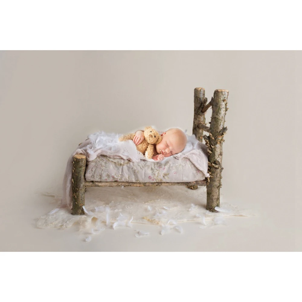 Newborn Portrait Wooden Swing Backdrop Flowers plank Bed Baby Shower Children Birthday Party Decor Background Photo Studio Props