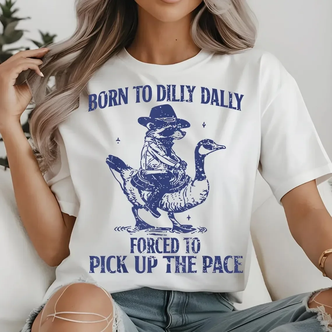 تي شيرت Feral Girl للخريف الراكون لطيف ولكن Feral Raccoon تي شيرت ملابس الشارع الشهير بأكمام قصيرة جرافيك للسيدات قطع علوية هاراجوكو أنيقة جرافيك