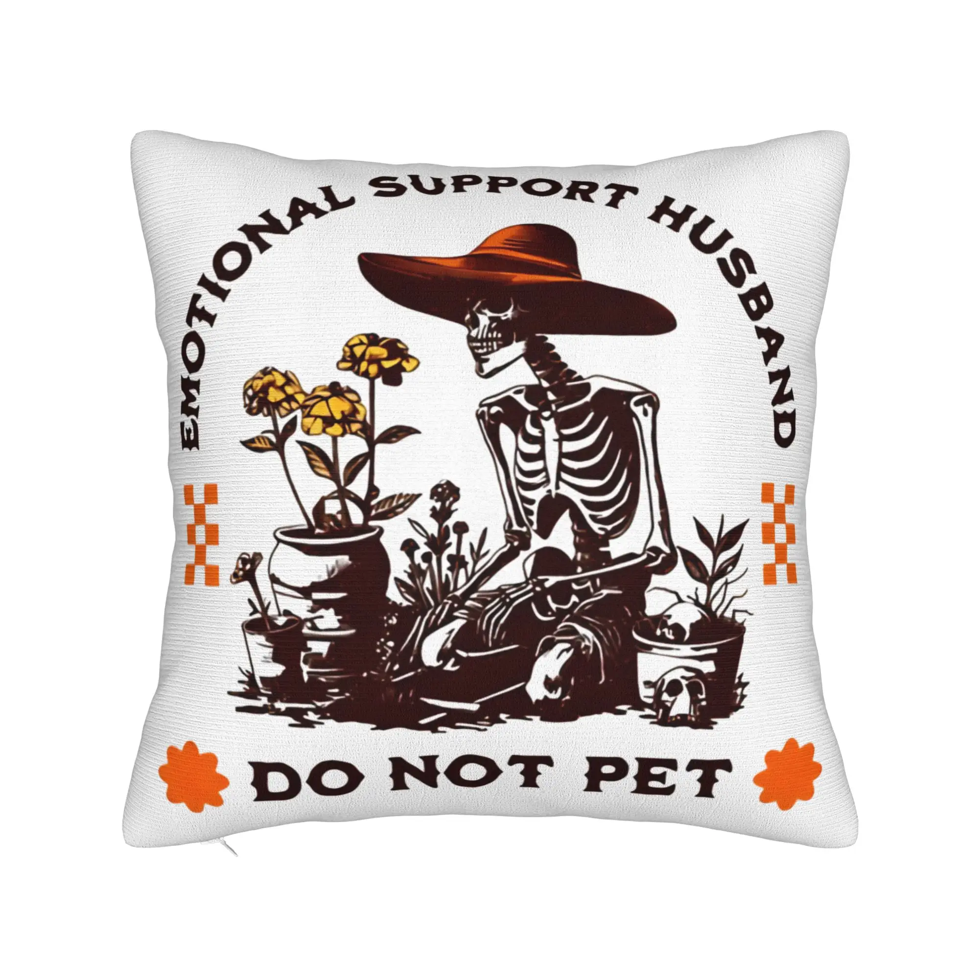 EMOTIONAL SUPPORT HUSBAND DO NOT PET Pillow Case  Square Pillow Cover For Sofa Home Decor Kawaii Pillowcases