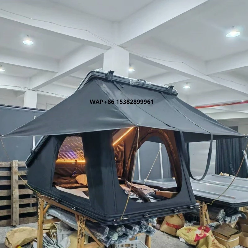DrunkenXp New Style High Ending 1.45m Width Aluminum Triangle Roof Tent Clamshell Roof Top Tent