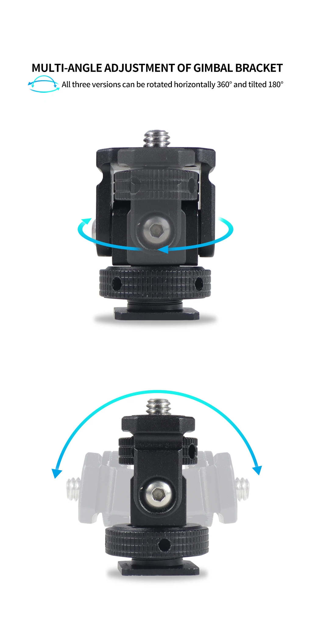 Monitor EVF Ständer Halter Kaltschuh Halterung für Kamera Feld Monitor Mikrofon Blitzschuh 180 Grad verstellbare Stabilisator Halterung – Detail 4
