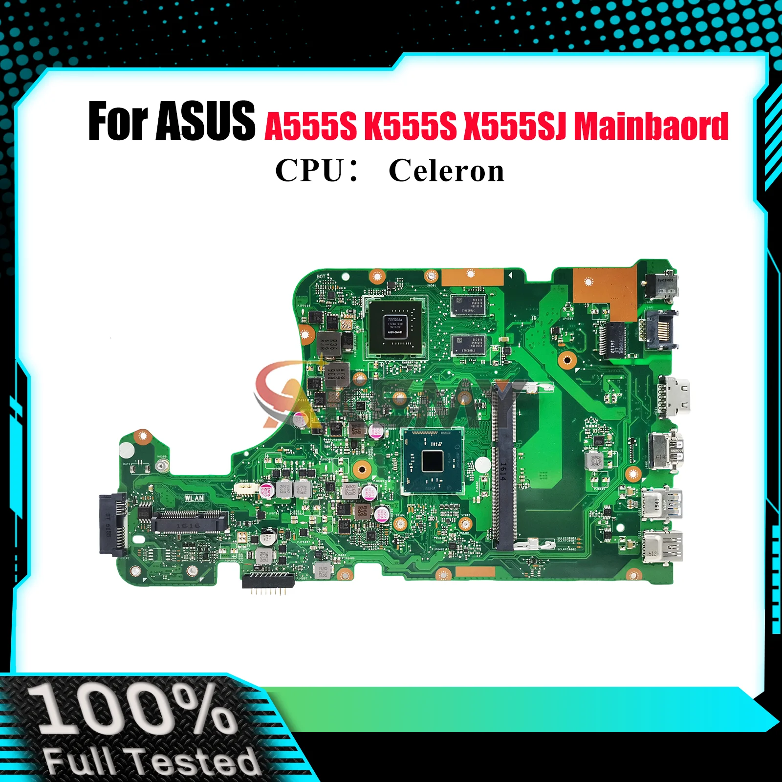 

X555SJ Laptop Motherboard For ASUS VivoBook X555SJ X555S A555S K555S Notebook Mainboard With Celeron CPU 100% tests OK fast ship