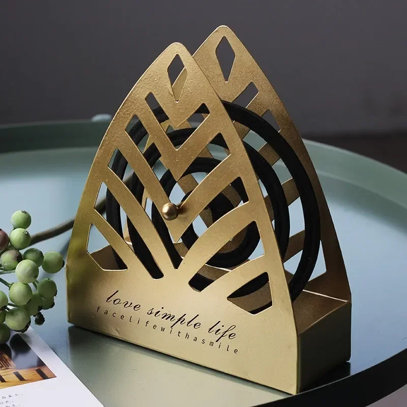 

Nordic Gold Cactus Mosquito Coil Holder Summer Days Iron Mosquito Repellent Incense Rack Plate Home Decoration