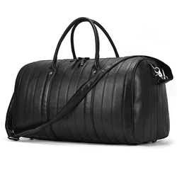 Leather Men's Hand Luggage Bag Travel Bag Male Luxury Design Shoulder Messenger Travel Bag Men Real Leather Cowhide Weekend Bag