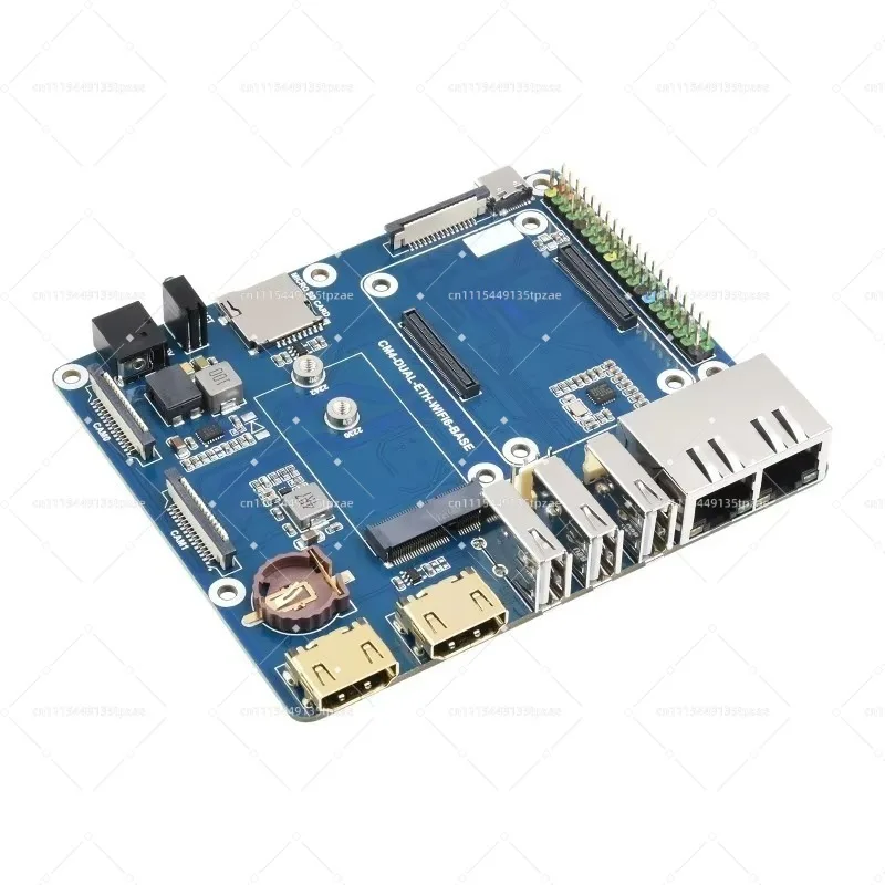 WIFI6 Dual ETH Base Board Mini Computer Carrier Board For Raspberry Pi CM4(Module Not Included) With Onboard M.2 E KEY Slot